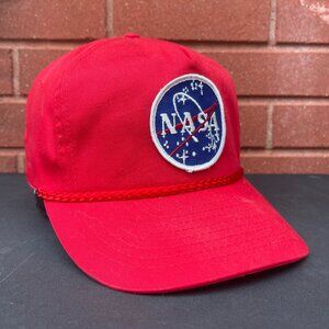Vintage NASA Patch Red Rope Hat – Space Patch Snapback Cap